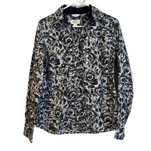 Talbots Floral Rose Button Up